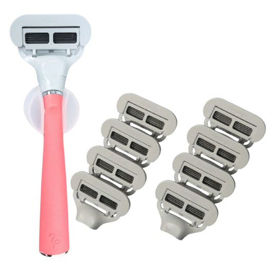 Набір для жіночої бритви Flamingo – бритва з 5 лезами + 8 змінних головок | Помаранчевий