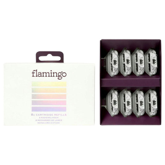 Flamingo Women’s Razor Kit – 5 Blade Shaver + 8 Refills | Orange