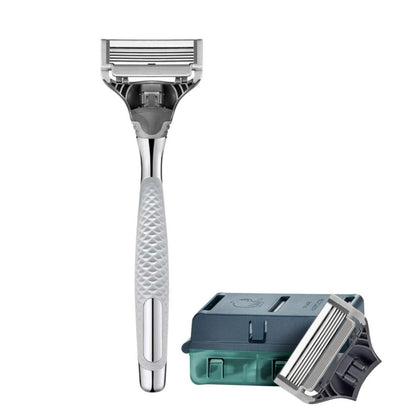 Maquinilla de afeitar para hombre Harry's plateada con 4 recambios: kit de afeitado premium de 5 hojas