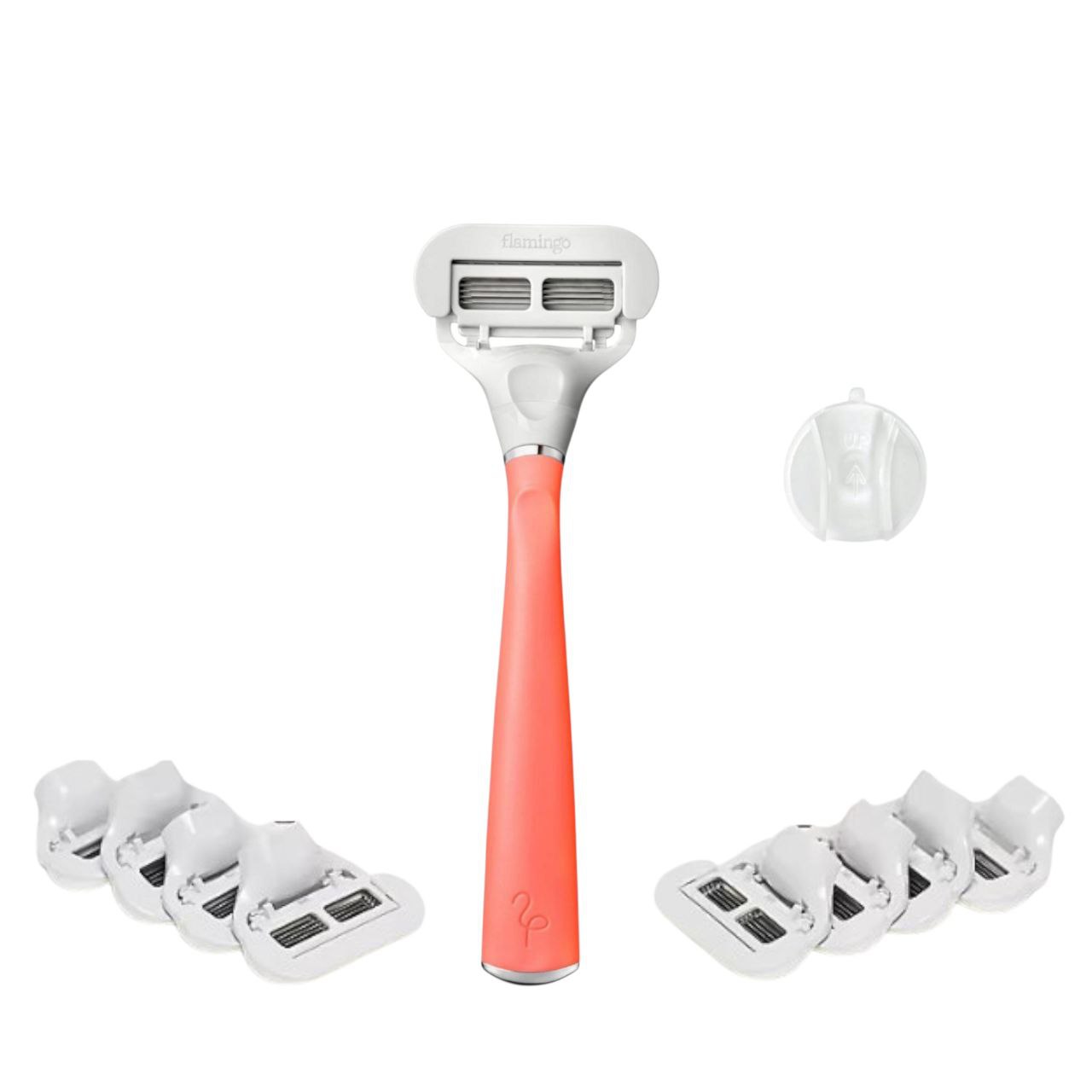 Flamingo Women’s Razor Kit – 5 Blade Shaver + 8 Refills | Orange