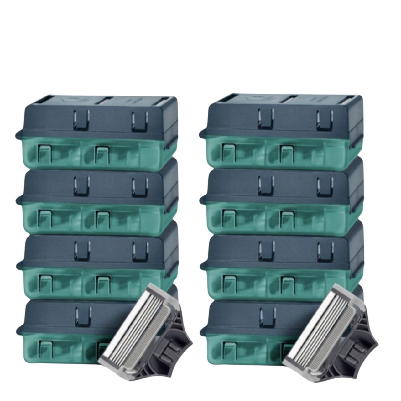 Personalized Harry’s Silver Razor Mega Set | Custom Engraved Handle + 32 Blade Refills