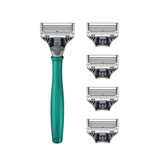 Harry’s Men’s Razor Green with 4 Refills – Premium 5-Blade Shaving Kit